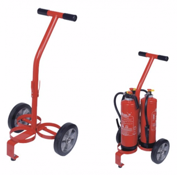 Transportwagen für 3 Feuerlöscher Löschwagen mobile Löschstation